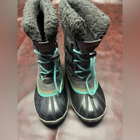 Sorel waterproof gray and turquoise‎ winter boots, size 3 - Picture 1 of 8